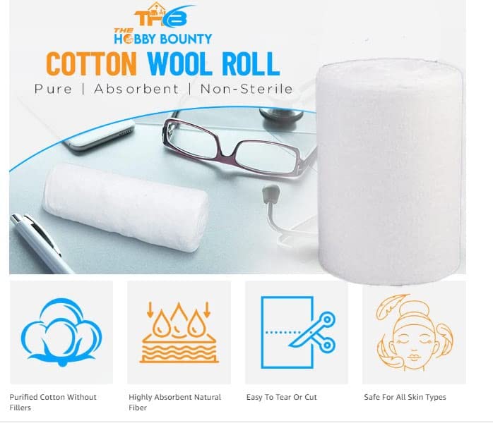 [Australia - AusPower] - Pure Cotton Roll 100% High Absorbent Organic and Soft Multipurpose Use for Makeup Remover Medical Use Cotton Salon Beauty Use for Baby Care (100 Gram) 100 Gram 