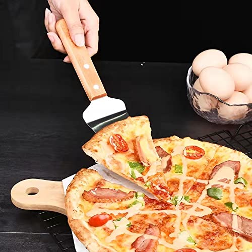 10 Packs Pizza Server Spatula Pie Servers Spatula With Wooden Handle Shovel Stainless Suitable For And Easy to Grip Pizza Spatulas Pie Server Cake Pizza Servers 10