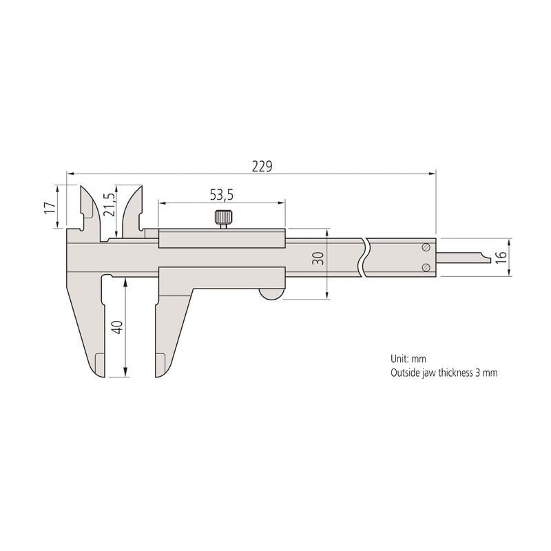 Mitutoyo Precision Vernier Caliper with Locking Screw DIN 862 Measuring Range 0 – 150 mm 1 Item 530 – 101 | 0.05mm, mechanical reading, standard depth, heavy duty