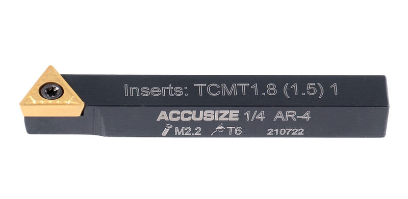 [Australia - AusPower] - Accusize Industrial Tools 1/4'' by 2'' Oal 5 Pc Indexable Turning Tool Set with Tcmt1.8(1.5) Carbide Inserts, 2380-5022 1/4 in 