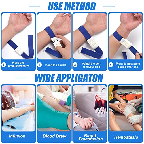 Storage Tube Blood Removal Colorful Highly Flexible Tourniquet Pack of 9 | Storage Hose Vein Stain with Buckle for Doctors, Sanitary & Camping Outdoor First Aid (9 Colors)