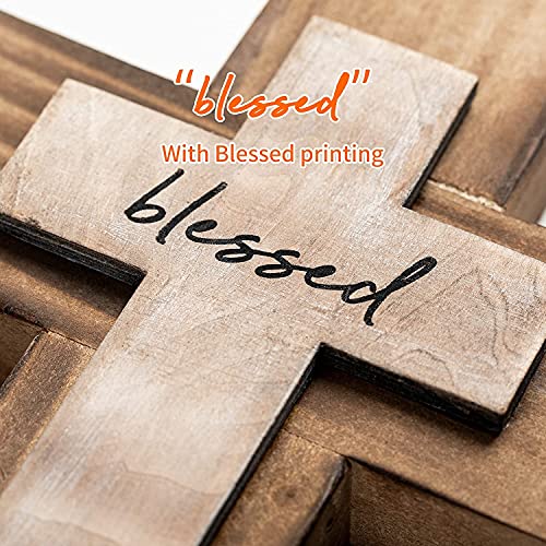 OKSQW Wall Wooden Christians Cross Spiritual Religious Cross Gifts Blessed