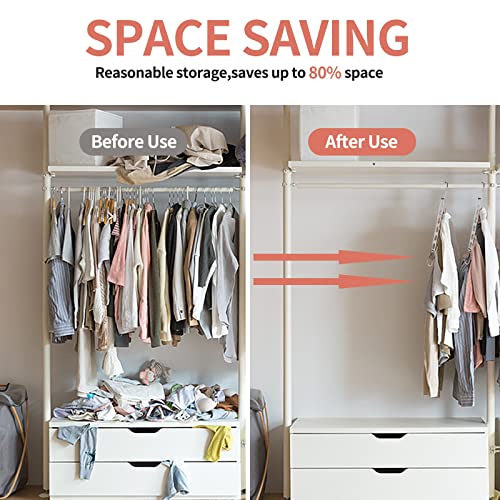 Metal Space Saving Hangers for Clothes, Collapsible Hanger Organizer 12Pack Chrome Metal