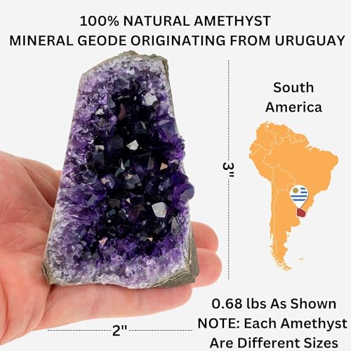 TRUENERGY Natural Amethyst Crystal Cluster, 0.5-20 lbs Grade AAA Dark Purple – Raw Quartz Amethysts Stone for Home Decoration, Positive Energy & Healing Crystals – Amatista Piedra 0.5 - 1 lbs