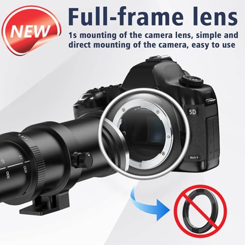 EF/EF-S 420-800mm F8.3 Telephoto Zoom Lens(MF) for Canon EOS Rebel T8i/T7i/T7/T6i/T5/T3i/T2i/XSi/SL3/SL2/T100/90D/80D/70D/50D/5D Mark IV/6D II/7D II/1D X III II-Manual Focus DSLR Cameras Lenses(Black) For Canon EF/EF-S (Black)