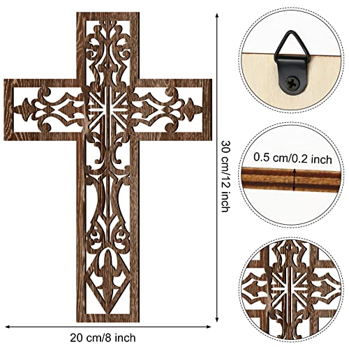 Yookeer 3 Pcs Wooden Cross Wall Decor Cross Hanging Handmade Antique