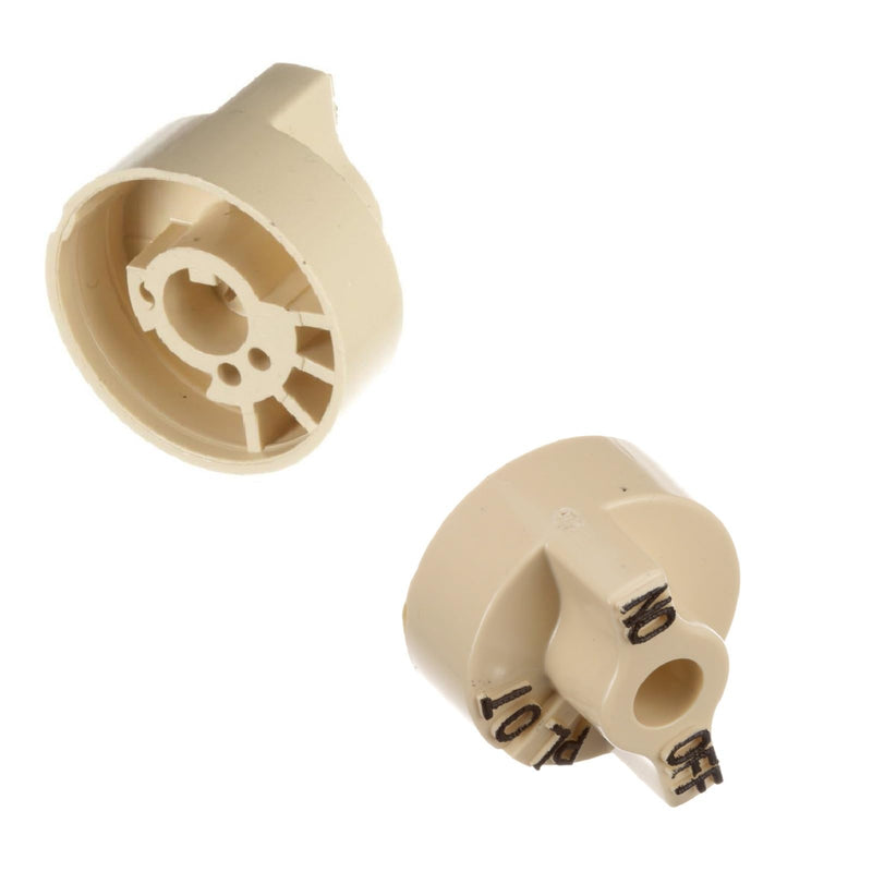 [Australia - AusPower] - MCAMPAS 2 Pack Control Valve Beige Pilot Dial Knob and 200-400°F Thermostat Knob for Fryers, Range, Braising 