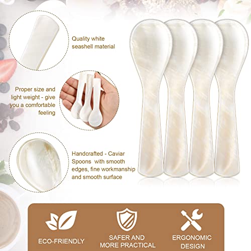 Geiserailie 24 Pieces Mother of Pearl Caviar Spoons Handcraft,3.55 Inch (Pack of 2) 48 3.55 Inch (Pack of 2)
