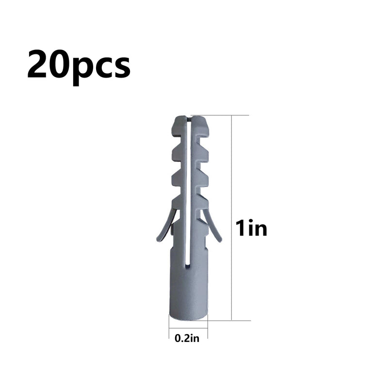 [Australia - AusPower] - (274 pcs) Plastic Drywall Wall Anchors Kit with Screws， Concrete Screw kit Wall Anchor Set Suitable for Brick and Cement Walls 