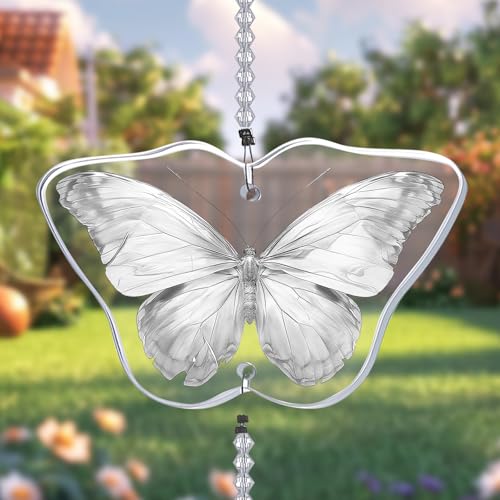 Butterfly Crystal Suncatcher – Sympathy Gift for Loss of Loved One | Memorial Bereavement Gift for Mom, Dad, Pet Loss | Rainbow Window Hanging Decor | in Memory Remembrance Ornament