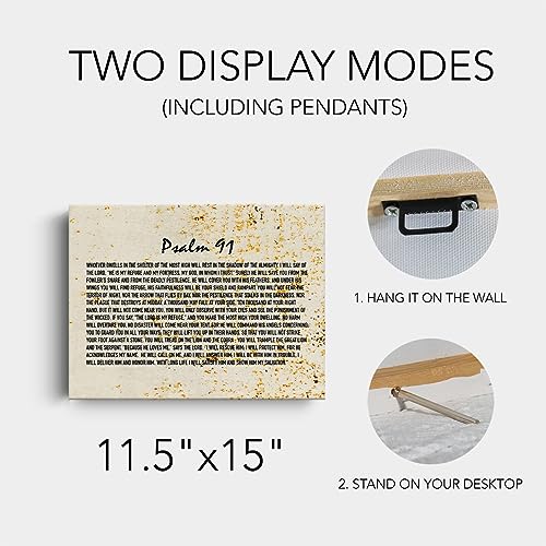 Inspirational Christian Canvas Wall Art 11.5x15 Inch Framed Psalm 91 Poster Multi6017