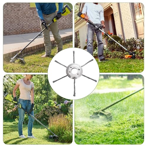 Pack of 2 Steel Wire Grass Trimmer Head, 230 mm Weed Brush for Grass Trimmer, Brush Head with Knotted Wire, Universal Wire Wheel Replacement Garden Grass Trimmer Cutting Head for Brush Cutters (6 230mm