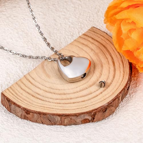 Gredstar Heart Urn Necklace for Ashes, Memorial Pendant Mum