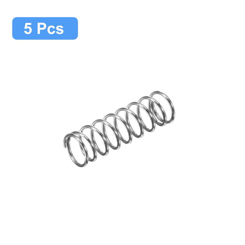 [Australia - AusPower] - uxcell Compression Spring, 5Pcs 304 Stainless Steel, 8mm OD, 0.8mm Wire Size, 25mm Free Length, Silver Tone 8x0.8x25mm 