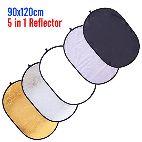 35"x47" Light Reflector for Photography 5-in-1 Photo Collapsible Photography Reflector Large Oval Portable Collapsible Lighting Reflectors Photography Panel for Studio Video 35x47inch