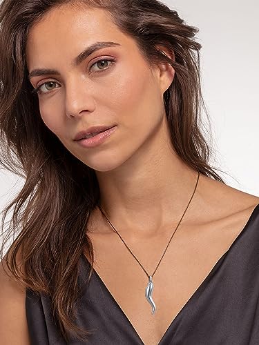 Italian Horn/Hand Urn Necklace for Ashes 925 Sterling Silver Cornicello Cremation Pendant with Stainless Steel Chain Keepsake Memorial Jewelry for Men Women A04-Sliver urn