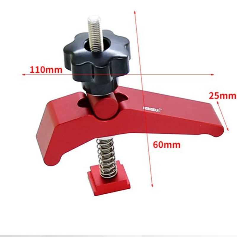 [Australia - AusPower] - HONGDUI YB07X Red Quick Acting Hold Down Clamp Aluminum Alloy T-Slot T-Track Clamp Set Woodworking Tool for Woodworking Table 