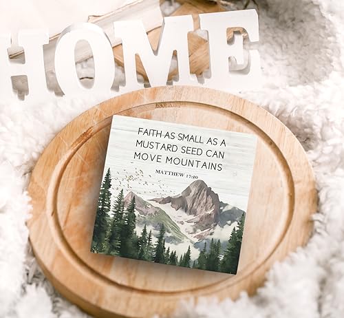 SRADMO Christian Scripture Wooden Box Sign, Motivational Bible Verse Decor, Rustic Wall Hanging Decor for Home Office, Bedroom, Living Room