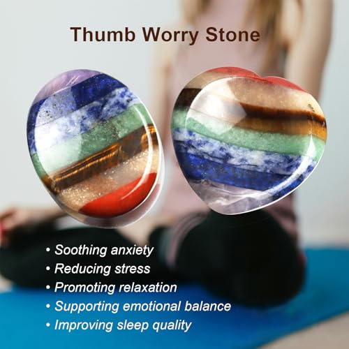 7 Chakra Heart Worry Stone