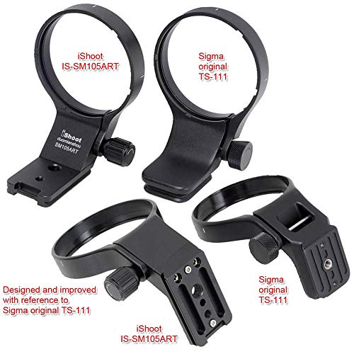 iShoot 82mm Tripod Mount Ring Lens Collar Compatible with Sigma 105mm f/1.4 DG HSM Art & Sigma 100-400mm f/5-6.3 DG DN OS, Lens Support Holder Bracket Bottom is Arca-Swiss Fit Quick Release Plate
