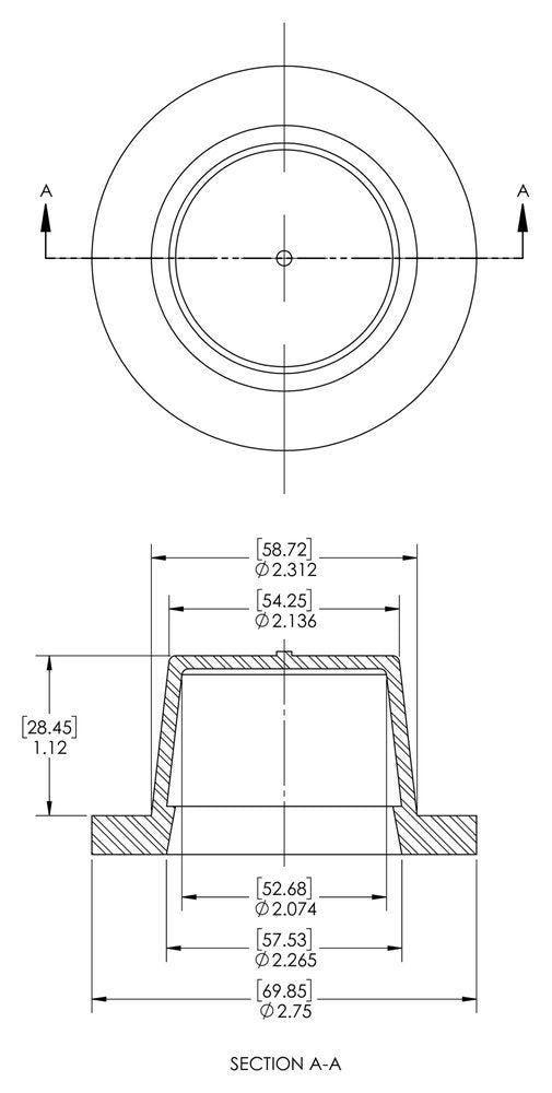 [Australia - AusPower] - Caplugs Plastic Tapered Cap and Plug with Wide Thick Flange WW-WF-35, PE-LD, Cap OD 2.074" Plug ID 2.312", Yellow (Pack of 5) 