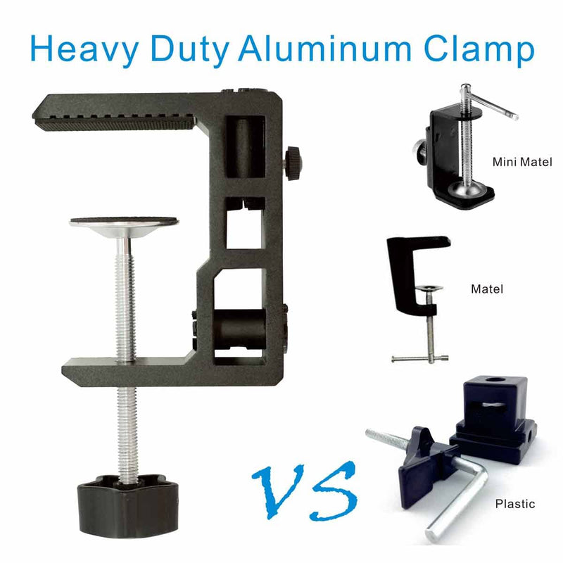 [Australia - AusPower] - Replacement Heavy Duty C Clamp for 1/2” and 5/8” Hole Base Magnifying Lamp,Desk Lamp,Swing Arm Lamp,Phone I pad Mount,Tablet Mic Holder,Table Mount Clamp for Microphone Stand Mic Boom Arm (G2 BLACK) G2 Black 