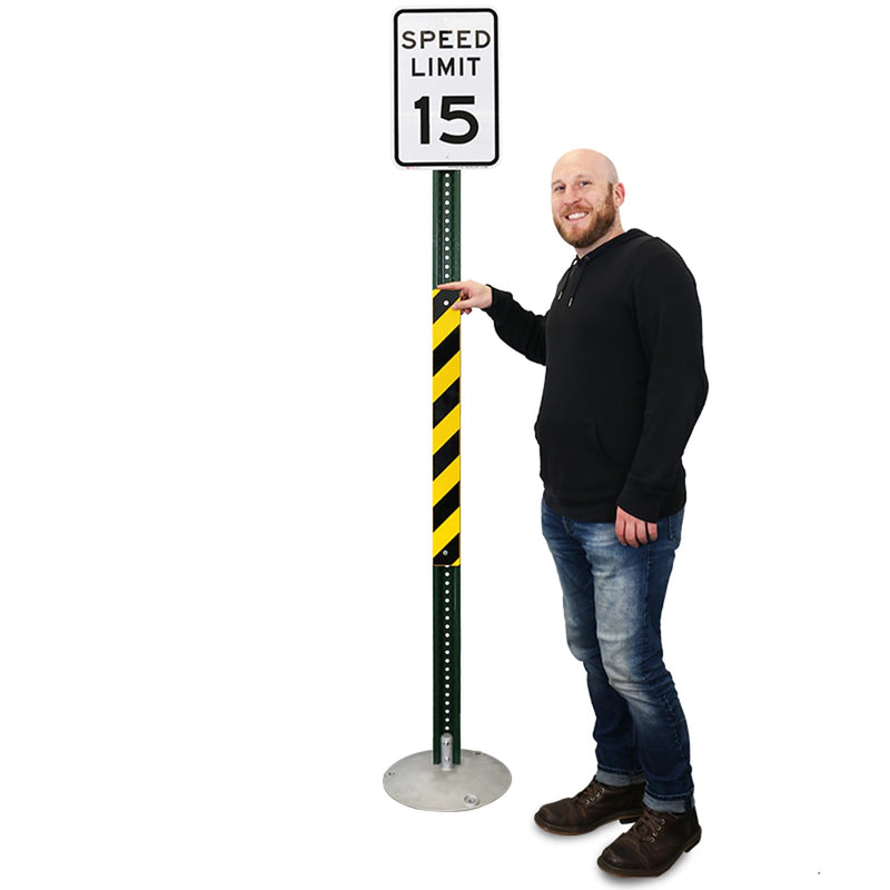 SmartSign - K-2185-FY-03x30 Reflective Sign Post Panel By | 3" x 30" 3M Fluorescent Diamond Grade Reflective Aluminum Black on Yellow Fluorescent 3M Reflective Aluminum 12 Year Durability 3" x 30"