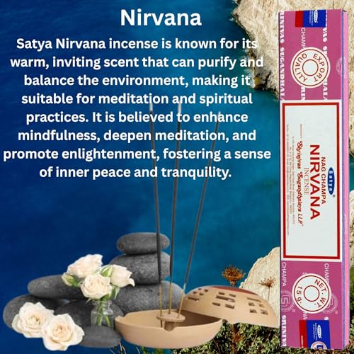 Satya, NIRVANA, Nag Champa, Incense Sticks, 3 Packs, Agarbatti