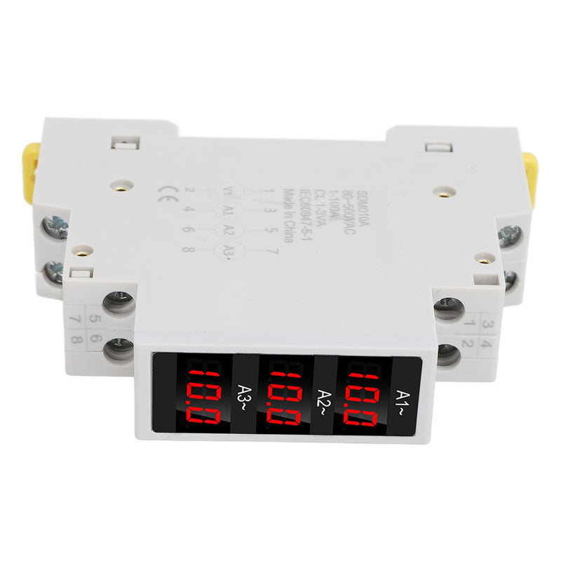 [Australia - AusPower] - 3 Phase Din Rail Voltmeter Ammeter, AC 80‑500V 1‑100A Digital Energy Meter with 3 Sensors, Voltage Current Power Meter Electricity Tester Multimeter Current Power Tester 