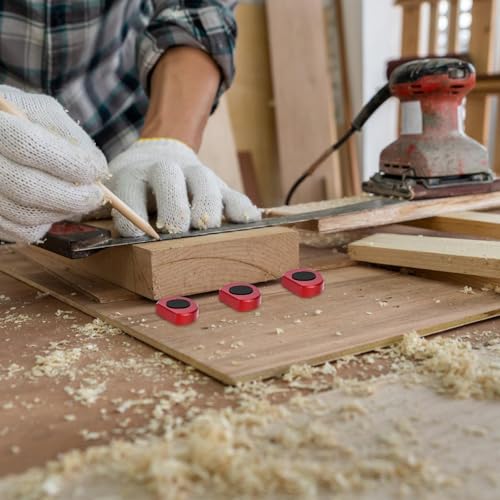 Pack of 12 Aluminum Alloy Bench Hooks 20 mm Bench Dog Clamp, Woodworking Table Clamping Jaws, Bench Dogs, Clamping Jaws for Flat Tensioning, Dog Clamp Planer Bench Accessories for 20 mm Dog Hole (Red