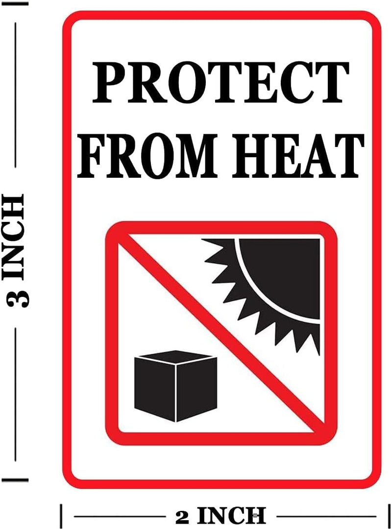 Protect from Heat Warning Stickers, 2 x 3 Inch Protect from Heat Safe Shipping Handling Caution Sign Labels (300 Pcs)