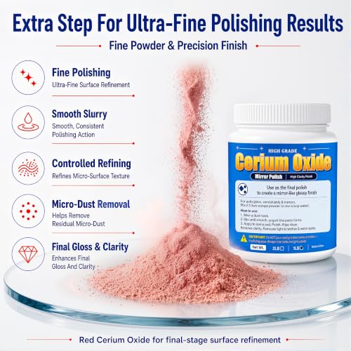 Red Cerium Oxide Rock Tumbler Polish, Ultra-Fine Final Polishing Grit