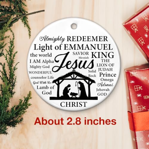 Jesus Nativity Christmas Ornament-Religious Christian Gifts for Women Men N