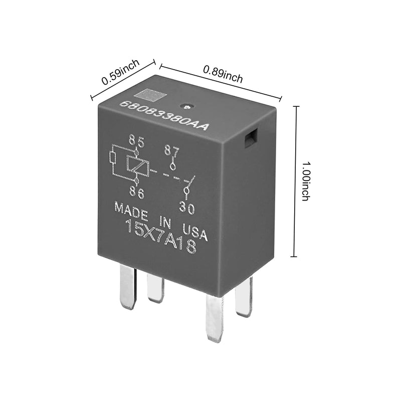 [Australia - AusPower] - Relay 68083380AA (Set of 2) 12VDC 35A, 4 Pins SPST Automotive Power Relay Compatible with 12088567 Set of 2 