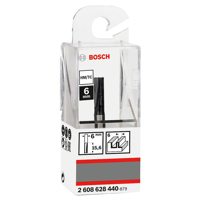 Bosch 1 x PRO Groove Cutter, Straight, Double-Edged (for Softwood, Hardwood, Diameter 6 mm, Professional Accessories Hand Router, Edge Cutter) Multicoloured Ø 6 x L 15.7 mm