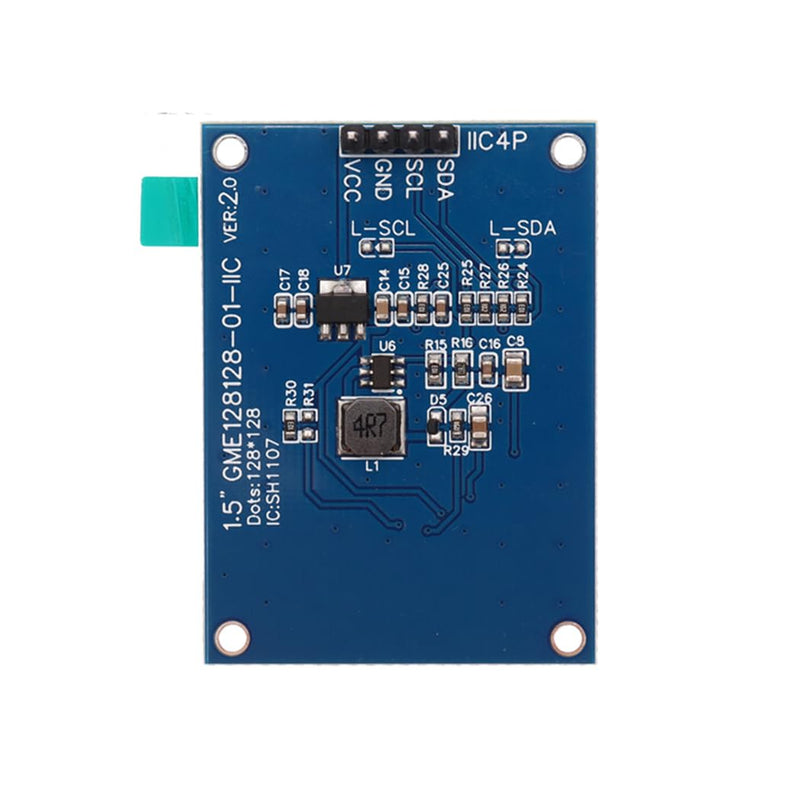 Hailege 1.5 Inch SH1107 OLED Display Module 1.5 Inch IIC I2C 4 Pin 128 x 128 OLED Screen LCD Display White