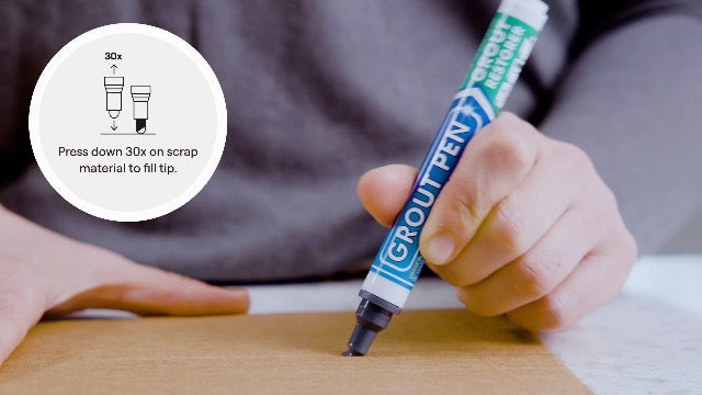 Rainbow Chalk Markers Limited dark grey grout pen with wide 15mm tip for tile grout restoration