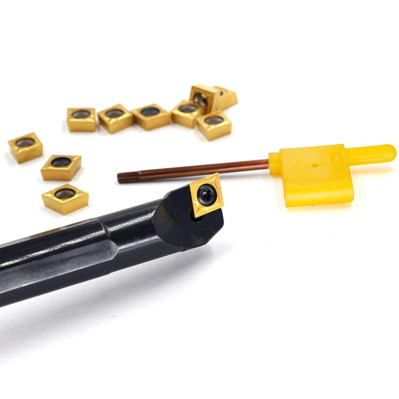 [Australia - AusPower] - OSCARBIDE 5/8'' x 8''Indexable Boring Bar with 10 Pieces Carbide Inserts CCMT09T304(CCMT32.5) Right-Hand Sclcr Boring Bar,1 Piece 