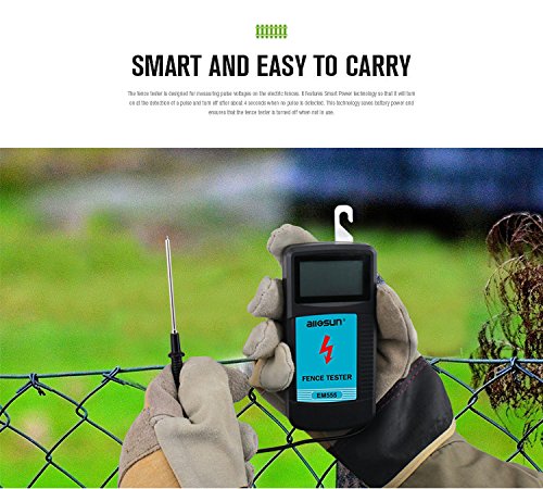 [Australia - AusPower] - allsun Digital Electrical Fence Voltage Tester Handheld Fence Fault Finder & Locator Checker Fence Voltmeter Troubleshooter High Voltage 300-9900V Gardening Tools 