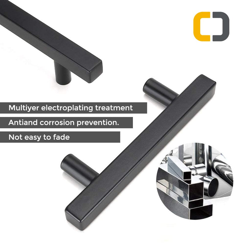 Goldenwarm 18 Pack Matte Black Cabinet Pulls Dresser Drawer Handles 2-1/2in Black Pull Handles - LSJ22BK64 Stainless Steel Kitchen Cabinet/Furniture Hardware 2-1/2 inch (64mm) Hole Centers 2-1/2 Inch Hole Centers