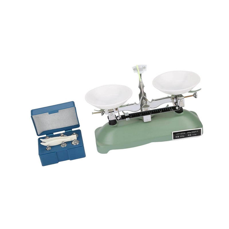 Fafeicy Laboratory Scales 200 g Precision 0.2 g Mechanical Scales with Weights Tweezers for Chemistry Physics Experiments Laboratory Supplies Precision Measurement Analysis Scales
