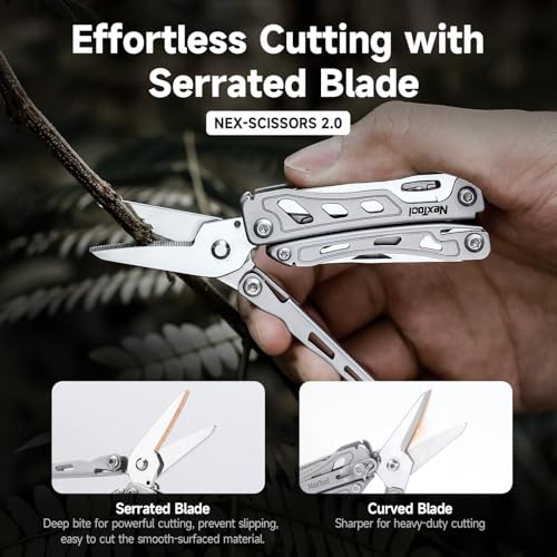 NexTool Mini Flagship F12 Keychain Multitool, Fifth Pocket Tools (Silver) Small