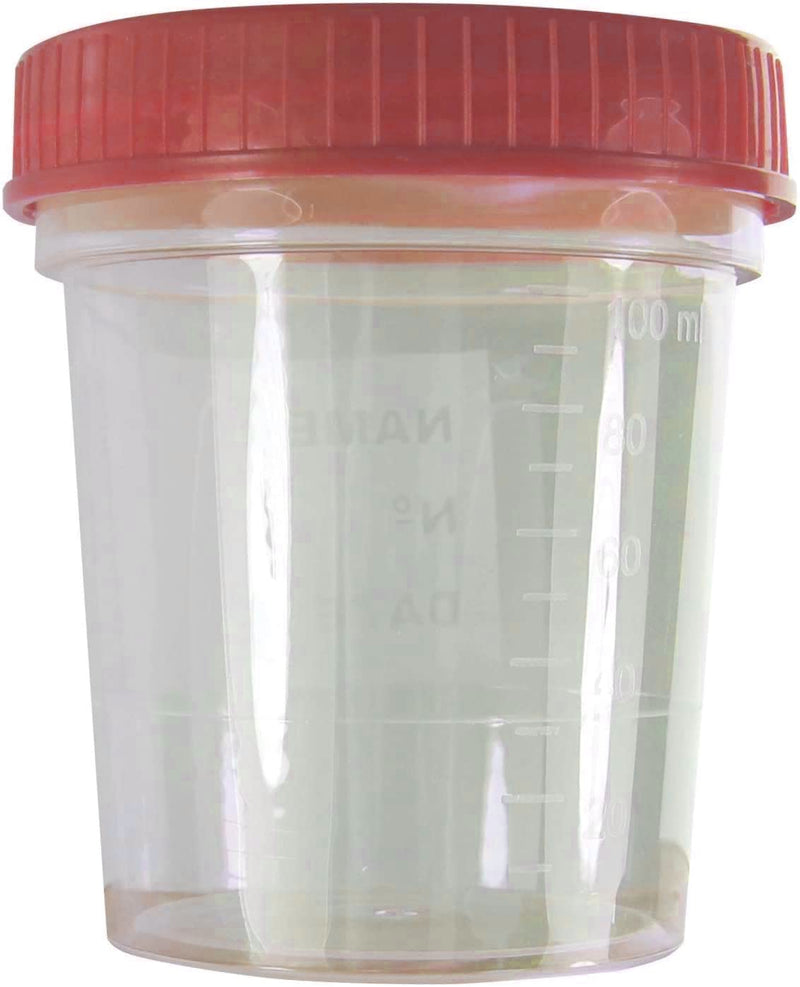 [Australia - AusPower] - SUMEDTEC 10 Pack (120ml) Sterile Urine Analysis Containers with Airtight Lid and Name Tag 