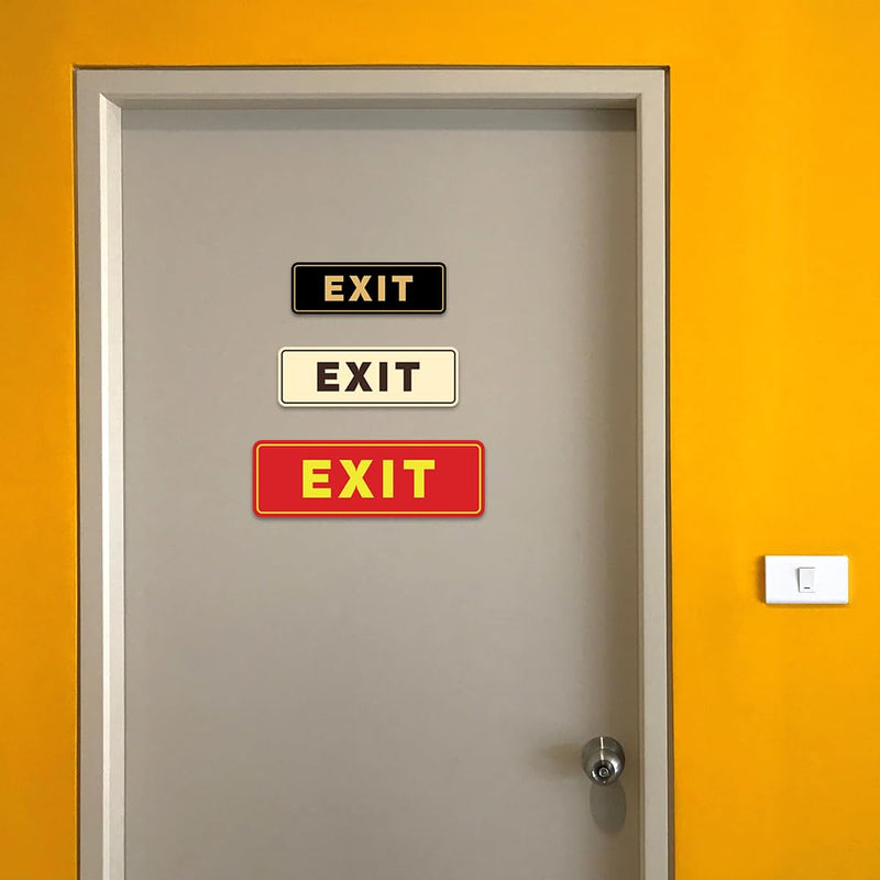 [Australia - AusPower] - Standard Exit Wall or Door Sign | Durable Plastic and Easy Installation | Double-Sided Foam Adhesive Tape -Red - Small (1 Pack) 2 x 6" - Small (1 Pack) Red 