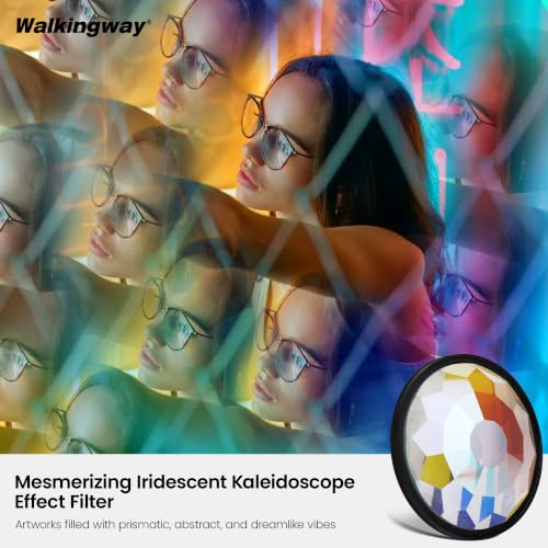 Walking Way 77mm Chromatic Kaleidoscope Filter, Rainbow Refraction Chromatic Kaleidoscope Effect