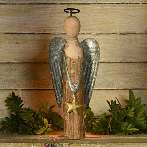 HomArt 5708-0 Angel with Star, Small, Wood and Metal
