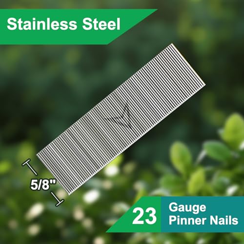 Toicann 23 gauge headless pinner nails, 5/8 inch, 9000-pack in a clear storage box