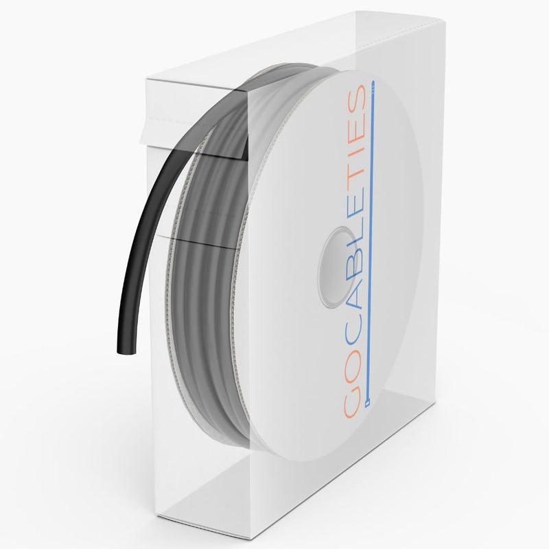 Gocableties High Quality Heat Shrink Tubing 2:1 Black 6.4mm x 9m | Shrink Ratio 2:1, Waterproof, Cable Insulation and Marking 6.4 mm