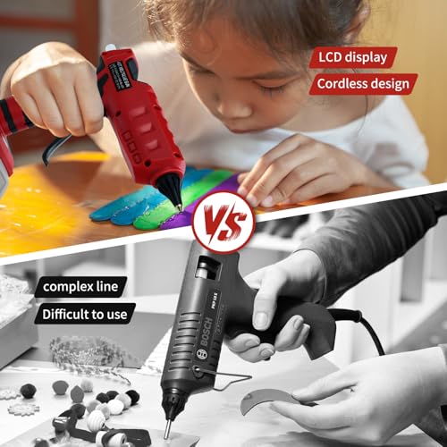 HLiePiHa cordless hot glue gun for Milwaukee 18V battery, 100W wireless glue gun