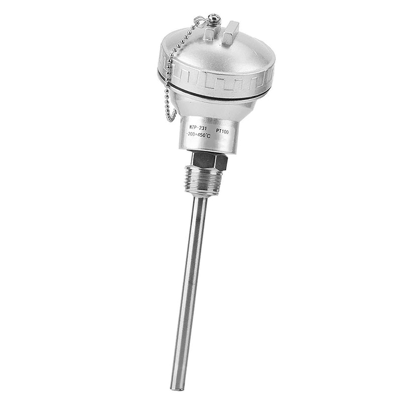 Temperature Sensor Head, PT100 Temperature Sensor Probe 1/2" NPT Thread Thermocouple Terminal Head (PT 100mm)